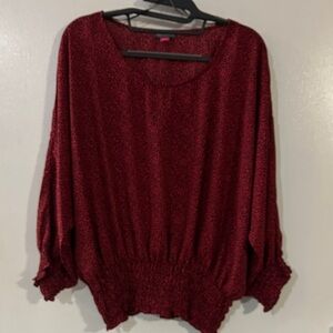 Vince Camuto Pink and Black Animal Print Blouse